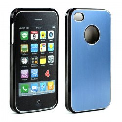 iPhone 4 4S Aluminum Snap On Case (Blue)